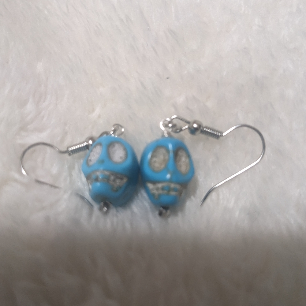 Handcrafted blue howlite earrings